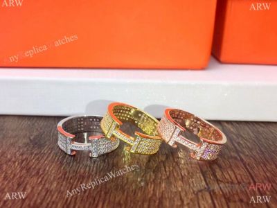 2019 Replica Hermes H Ring with Diamonds